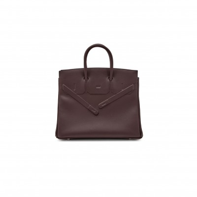 HERMÈS MASTER BIRKIN 25 SHADOW SWIFT LEATHER PHANTOM SADDLE RED BAG H082629CK76 (25*20*13cm)